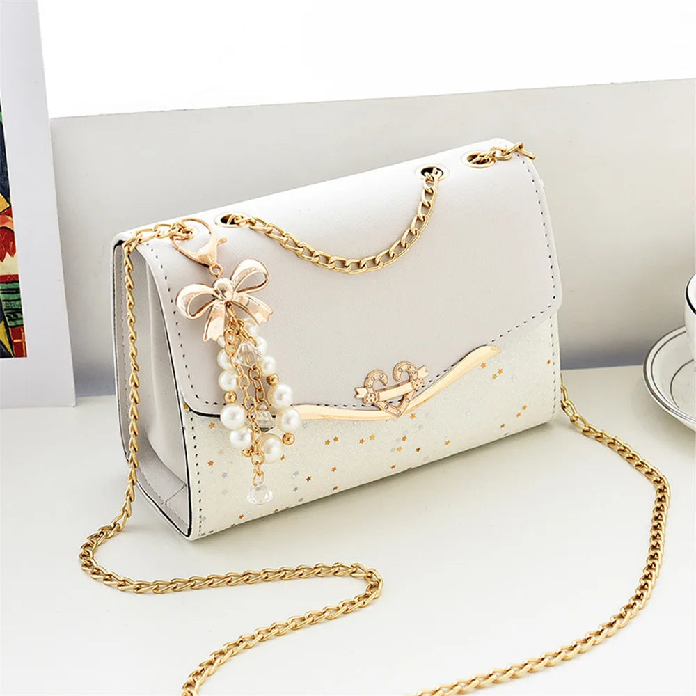 Fashion Messenger Bag Women Trendy Sequin Single Shoulder Bags Mobile Phone ,