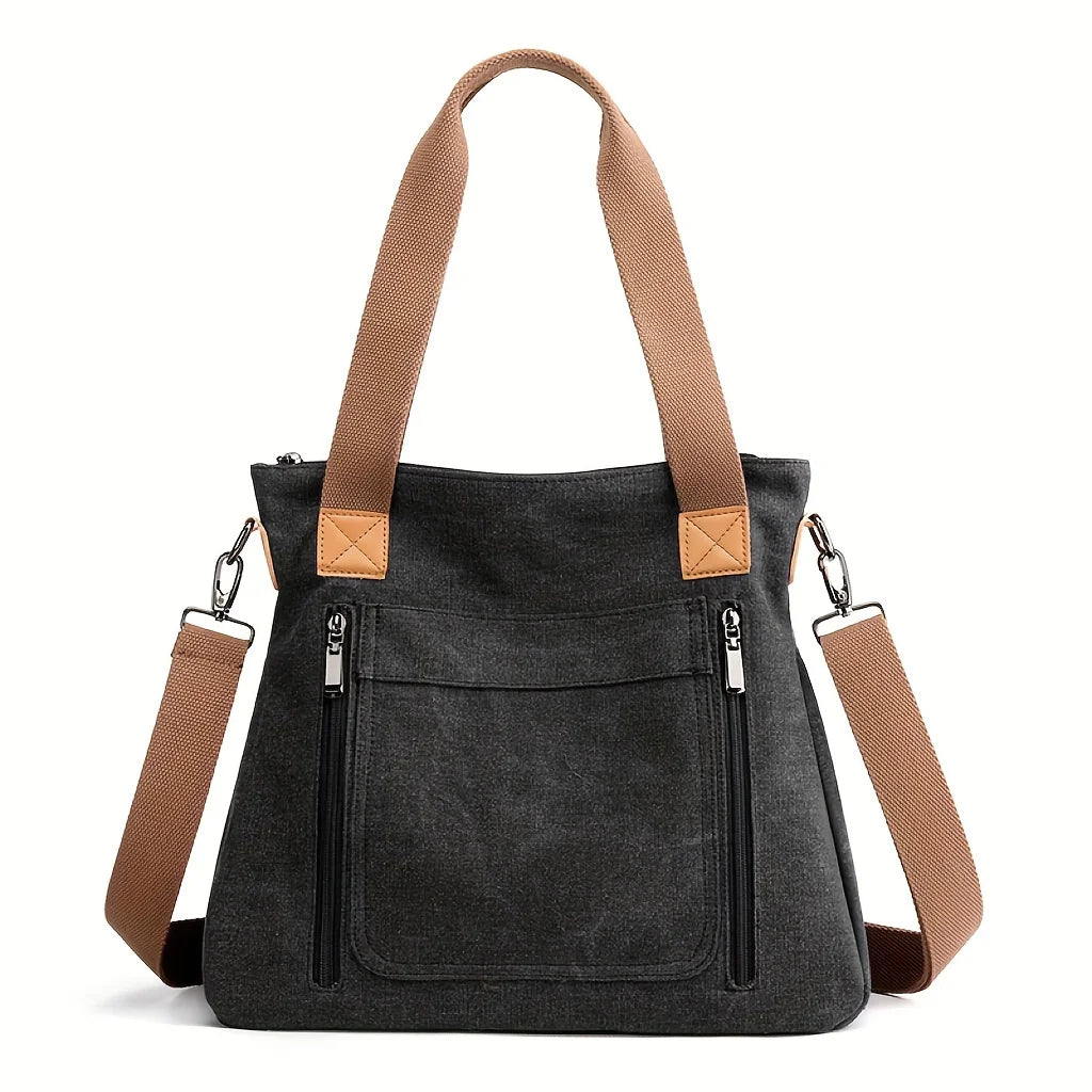 Women's Versatile Handbag Large Capacity Canvas Casual Shoulder Crossbody Bag