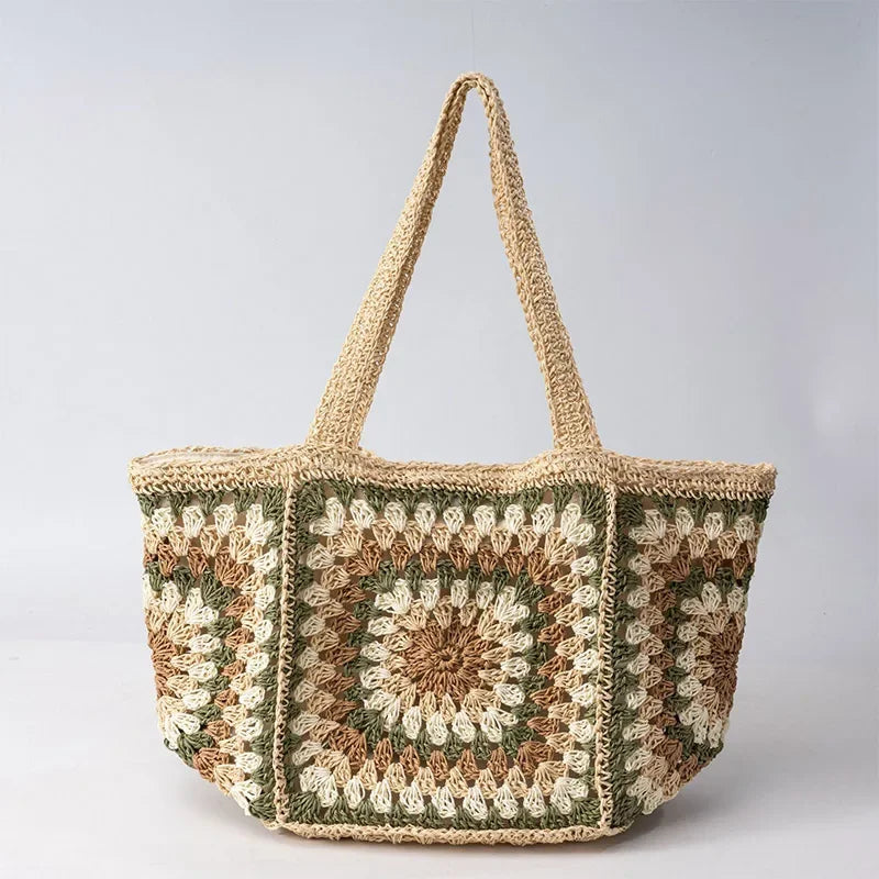 Bag,Roomy Summer Beach Vacation Handwoven Handbag