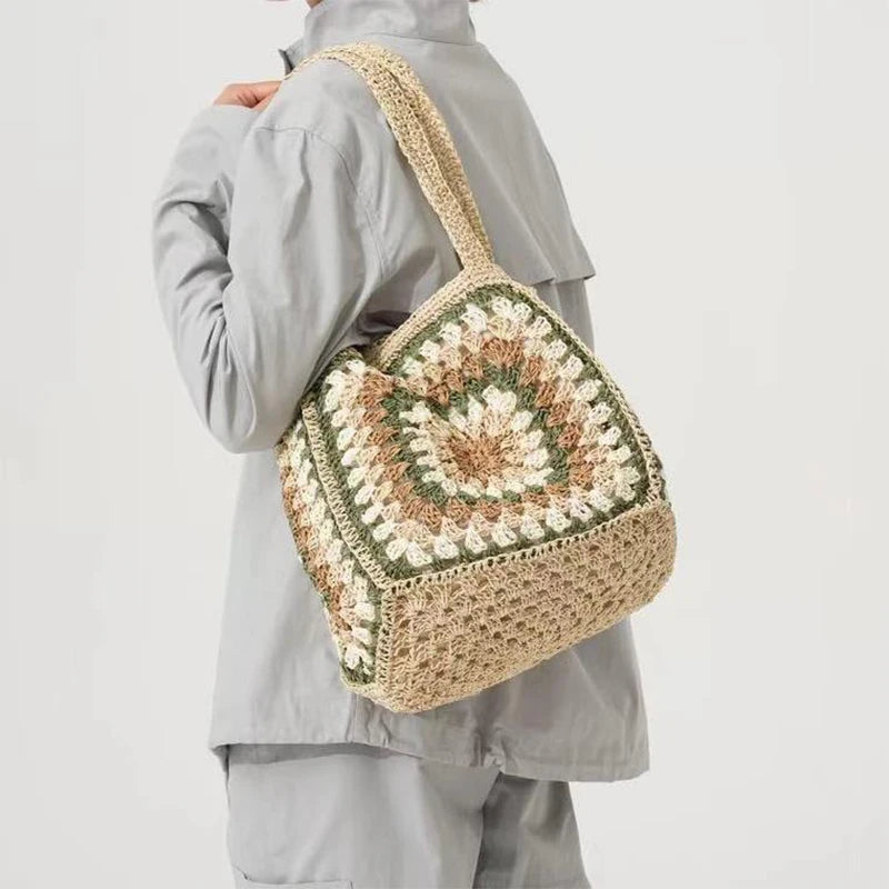 Bag,Roomy Summer Beach Vacation Handwoven Handbag