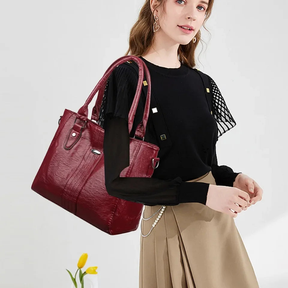 New Soft Leather Handbag For Women Vintage Shoulde,