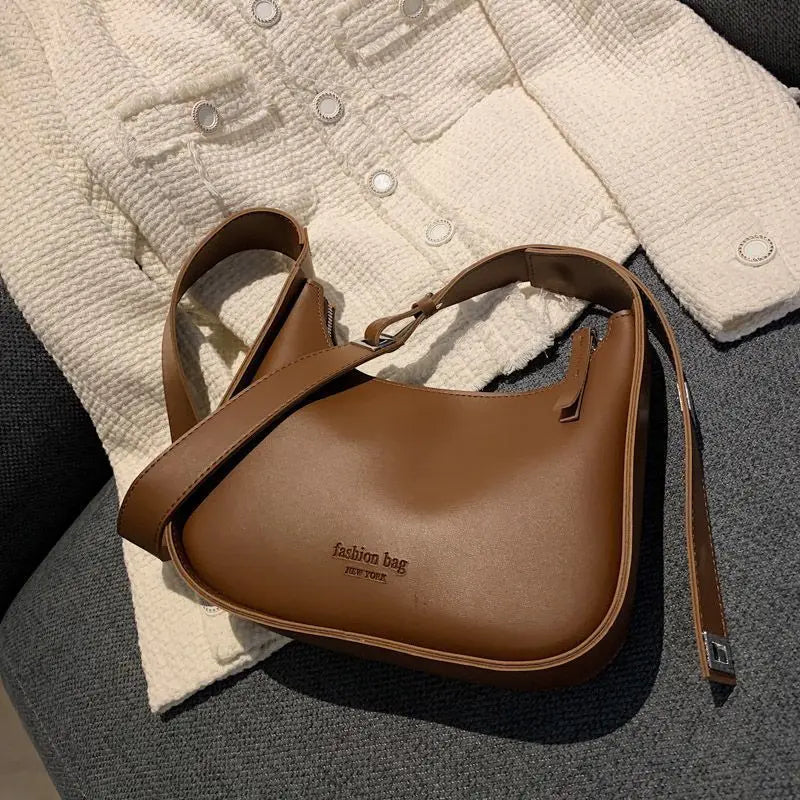 tret, Vintage Half-moon Shoulder Bag For Women Soft Leather ,