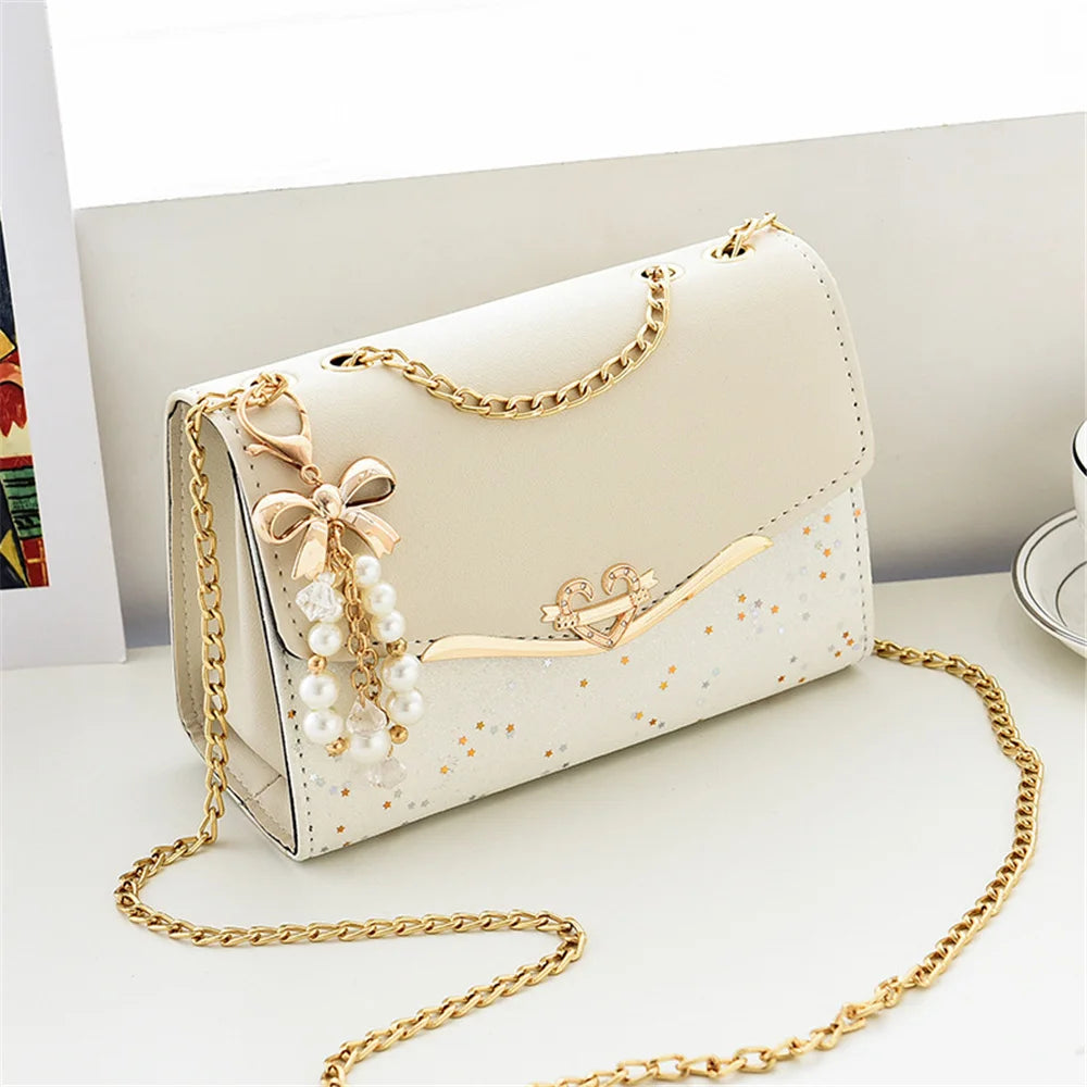 Fashion Messenger Bag Women Trendy Sequin Single Shoulder Bags Mobile Phone ,