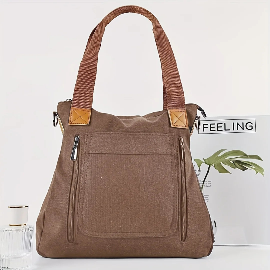 Women's Versatile Handbag Large Capacity Canvas Casual Shoulder Crossbody Bag