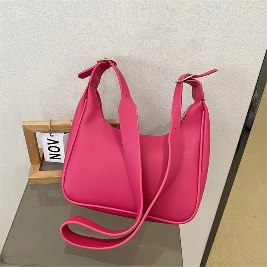 tret, Vintage Half-moon Shoulder Bag For Women Soft Leather ,