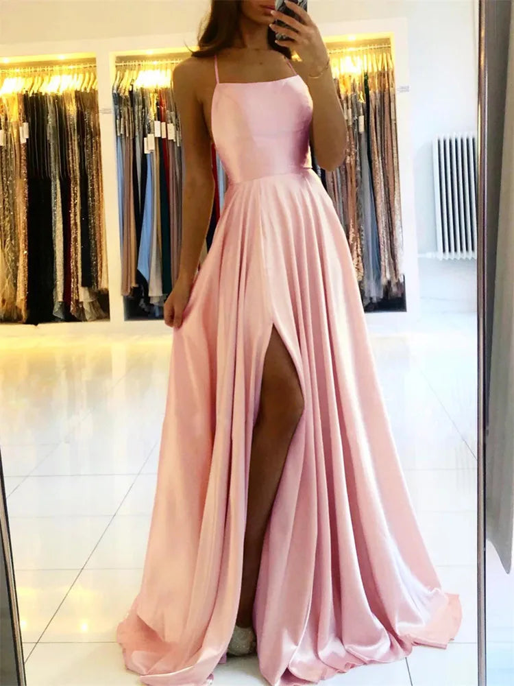 Burgundy Satin Beach Maxi Women Dress for Christmas ,