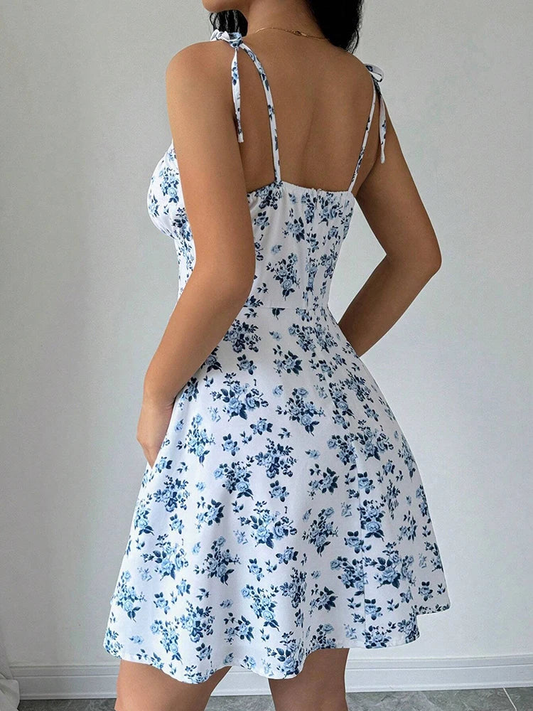 Women's Summer Floral Spaghetti Strap Beach Short Dress,Womens 2025