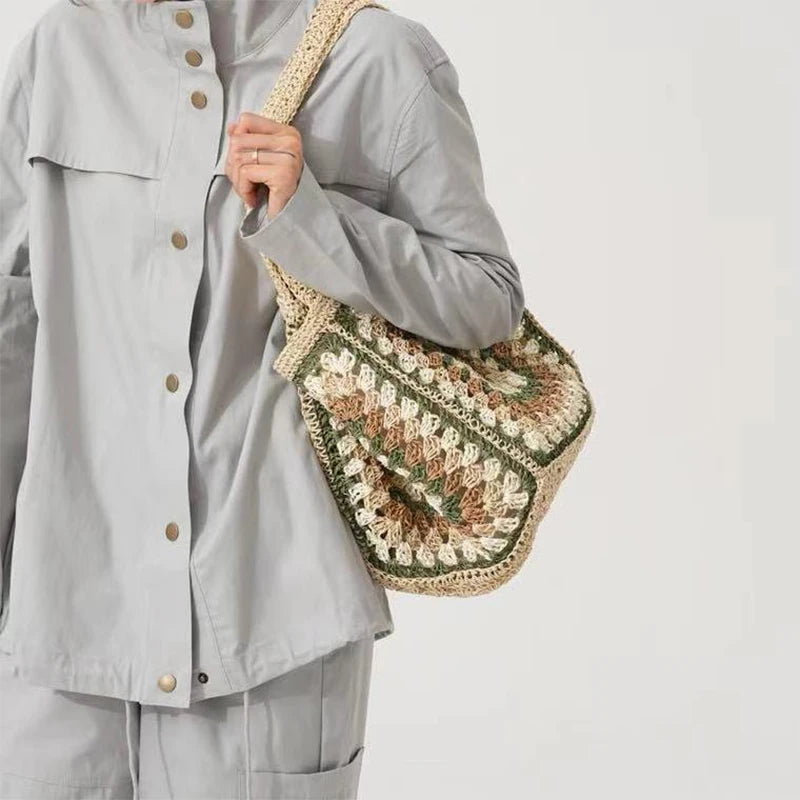 Bag,Roomy Summer Beach Vacation Handwoven Handbag