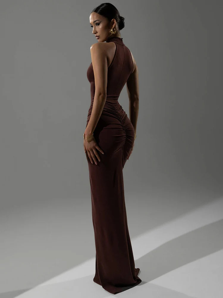 Mozision Halter Ruched Sleeveless 2025