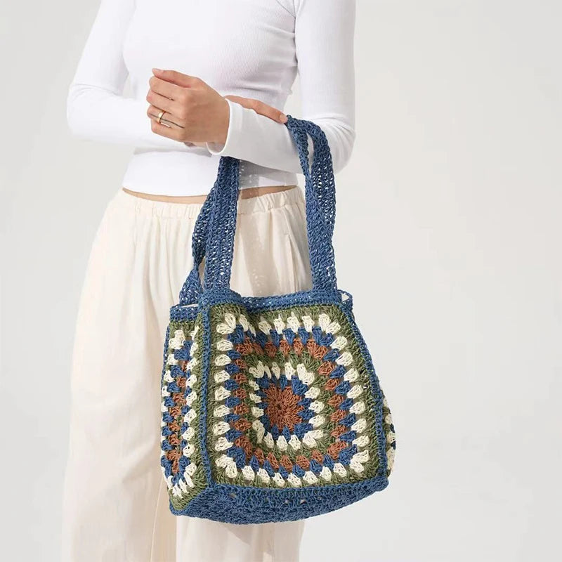 Bag,Roomy Summer Beach Vacation Handwoven Handbag